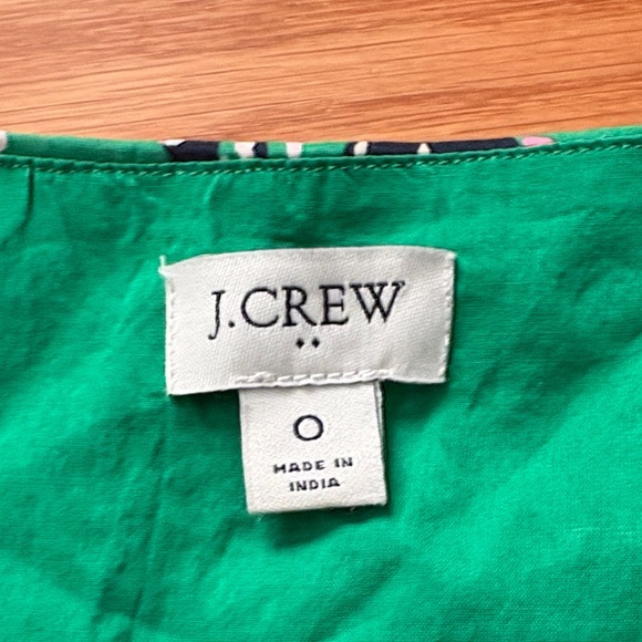 J. Crew Green Floral Midi Dress with Pink & White Flowers - Picture 2 of 13